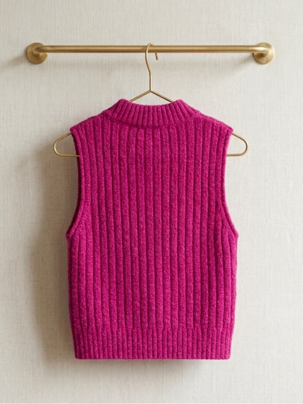 Hot Pink Ribbed Knit Top - Picture 2 of 4